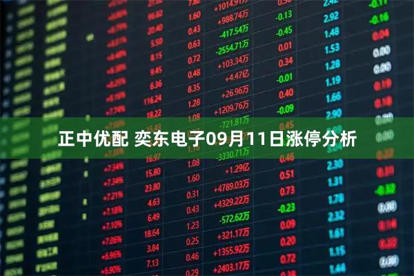 正中优配 奕东电子09月11日涨停分析